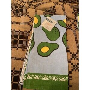 LOT of 2 Kitchen Tea Towels Pop Art Style Avocados Set FUN Blue Green NEW NWT